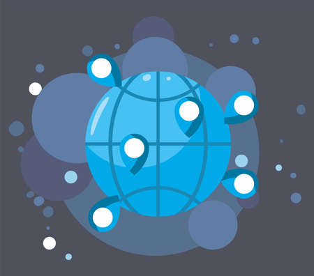 global sphere with gps marksのイラスト素材