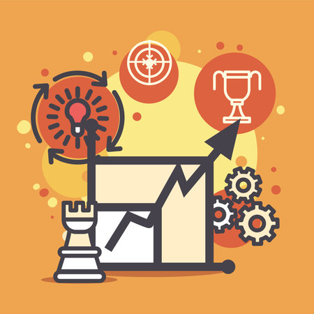 diagram and strategy iconsのイラスト素材