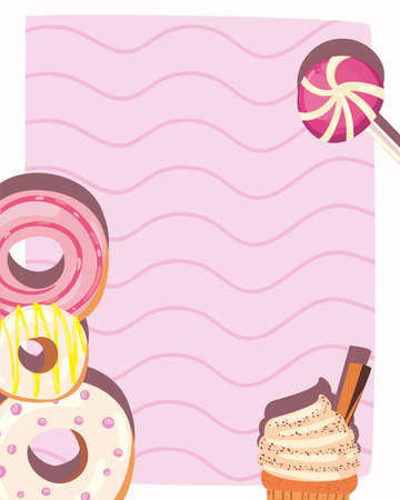sweet donuts cardのイラスト素材