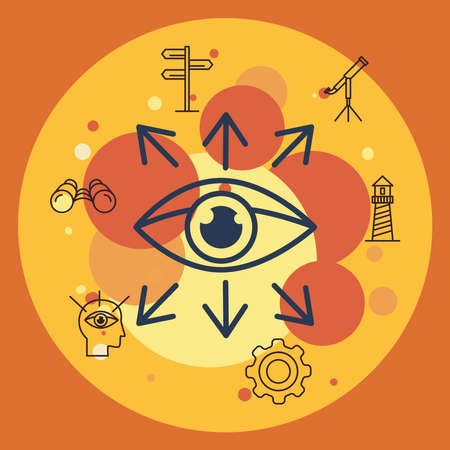 eye, with vision iconsのイラスト素材