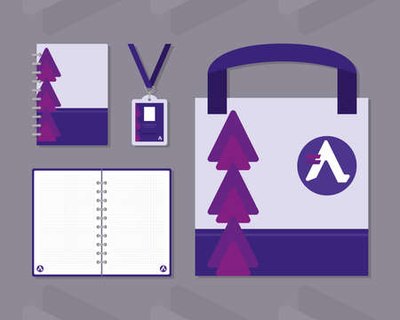 corporate stationery itemsのイラスト素材