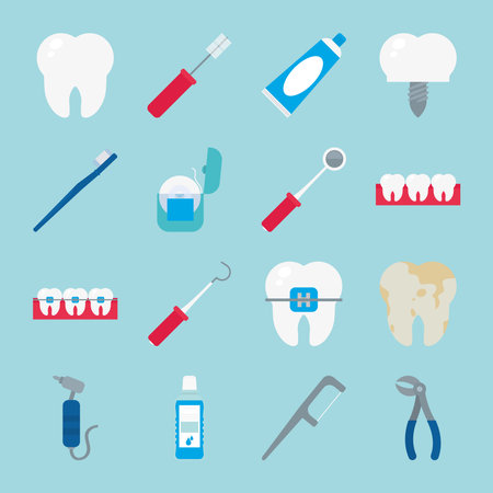 dental and teethのイラスト素材