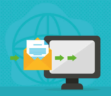 computer and envelopeのイラスト素材