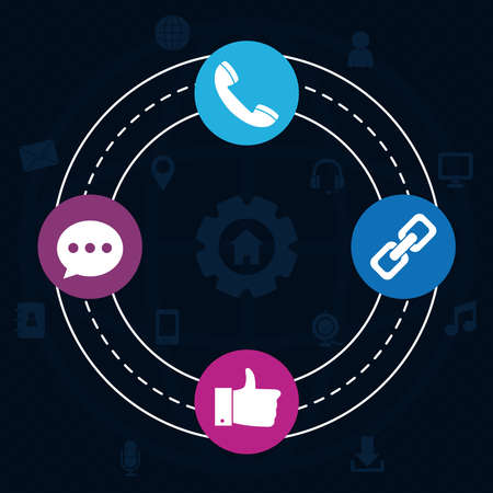 multimedia illustration designのイラスト素材