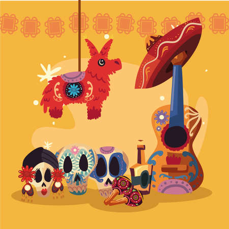 Day of the dead iconsのイラスト素材