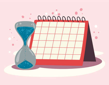 Water hourglass and calendarのイラスト素材