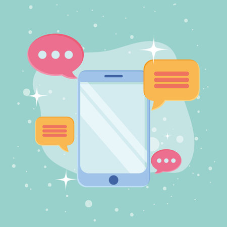 smartphone with bubblesのイラスト素材