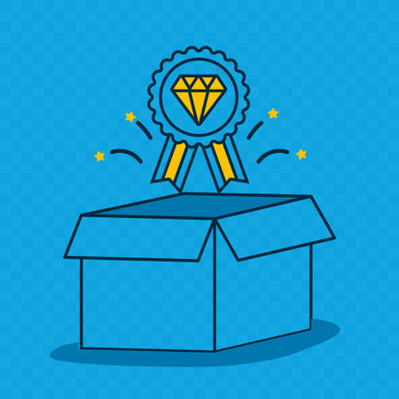 box with diamond ribbonのイラスト素材