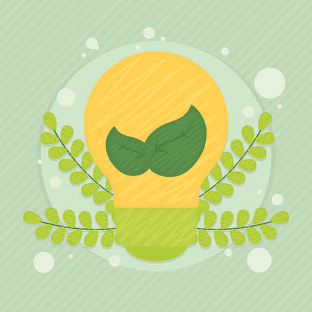 bulb light with natureのイラスト素材