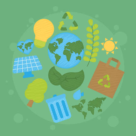 sustainable and ecologyのイラスト素材