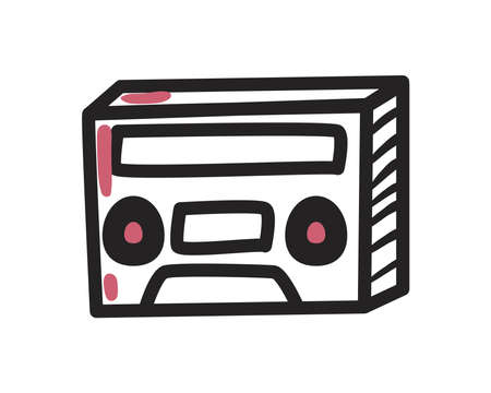 Isolated retro cassetteのイラスト素材
