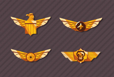 Military forces gold badgesのイラスト素材