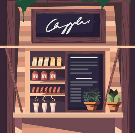 coffee store designのイラスト素材