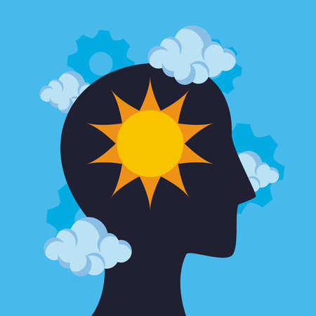 sun in headのイラスト素材