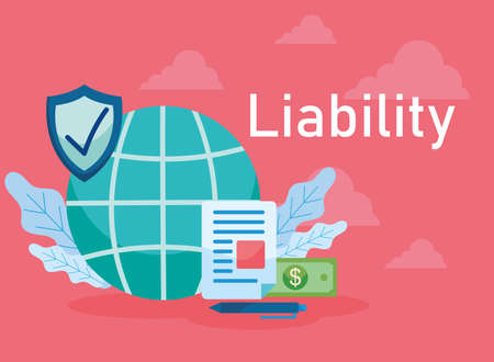 Liability global sphere with symbolsのイラスト素材