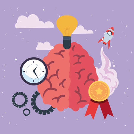 brain and education symbolsのイラスト素材