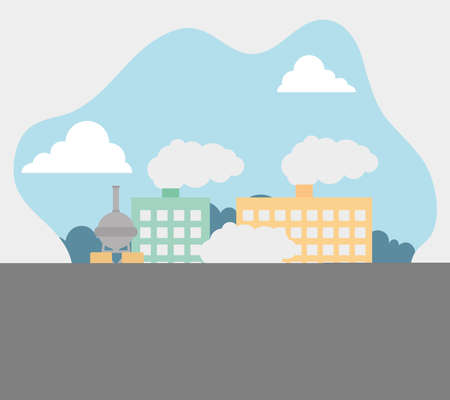factory plant illustrationのイラスト素材