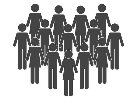 crowd of pictogram peopleのイラスト素材
