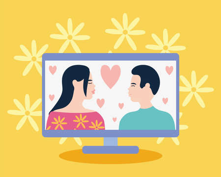 virtual relationship illustrationのイラスト素材