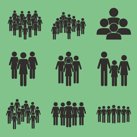 pictogram crowd peopleのイラスト素材