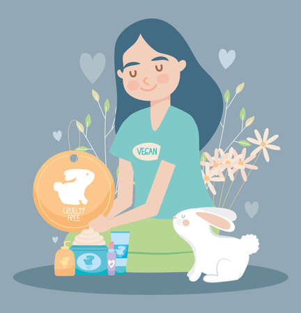 vegan and cruelty free illustrationのイラスト素材