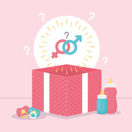 pink and blue gender revealのイラスト素材