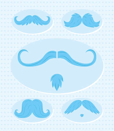 moustache styles icon collectionのイラスト素材