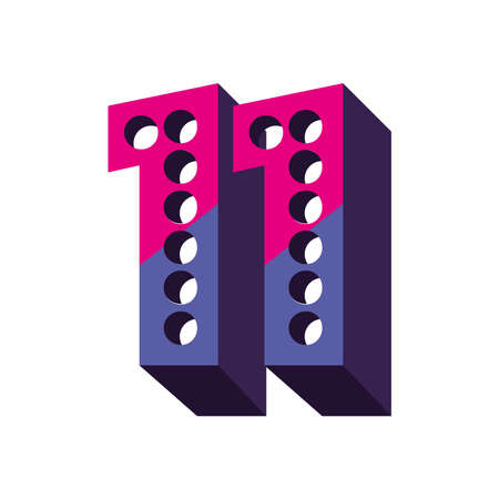 funny number elevenのイラスト素材