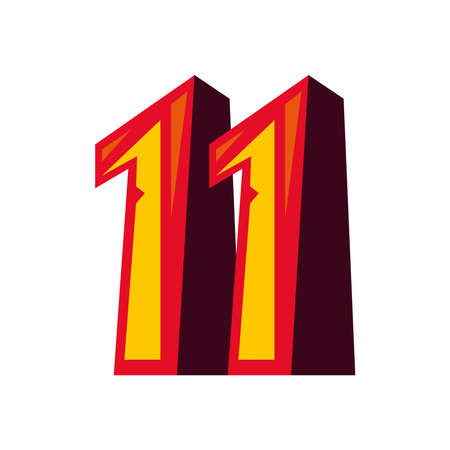 number eleven redのイラスト素材