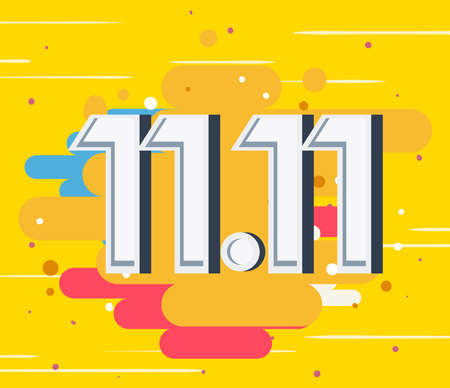 11 11 shopping day posterのイラスト素材