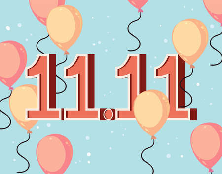 11 11 shopping day invitationのイラスト素材