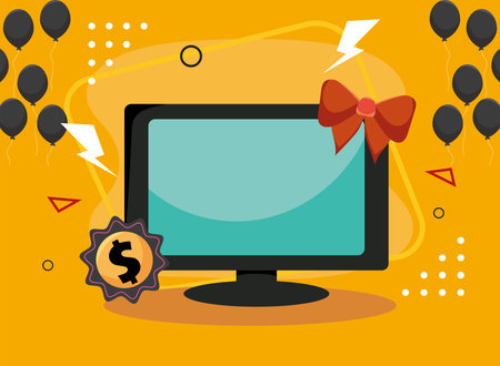 cute black friday illustrationのイラスト素材