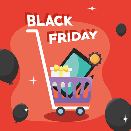 pretty black friday cardのイラスト素材