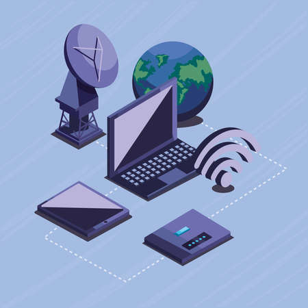 connection tech posterのイラスト素材