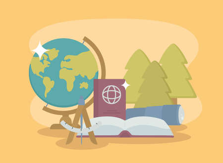 beautiful geography invitationのイラスト素材