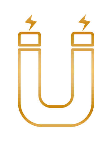 golden magnet iconのイラスト素材