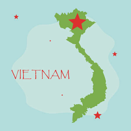pretty vietnam mapのイラスト素材