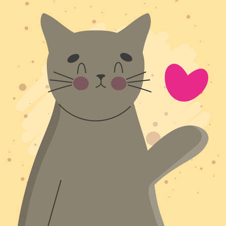 brown cat cardのイラスト素材