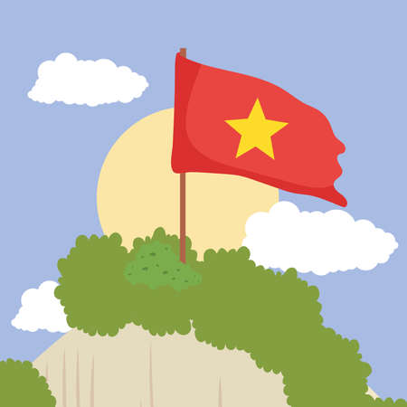cute vietnam flagのイラスト素材
