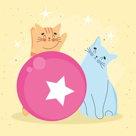 nice cats illustrationのイラスト素材