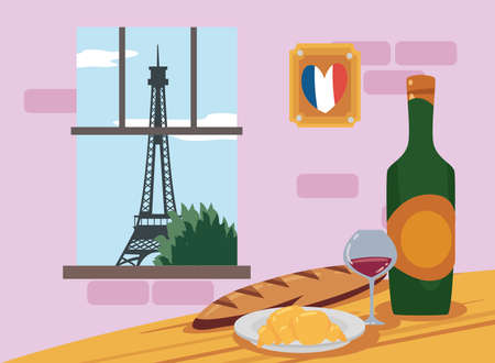 beautiful france imageのイラスト素材