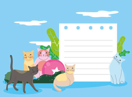 beautiful cats designのイラスト素材