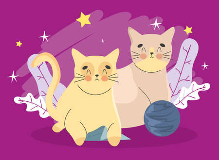 beautiful cats cartelのイラスト素材