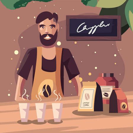 nice barista imageのイラスト素材