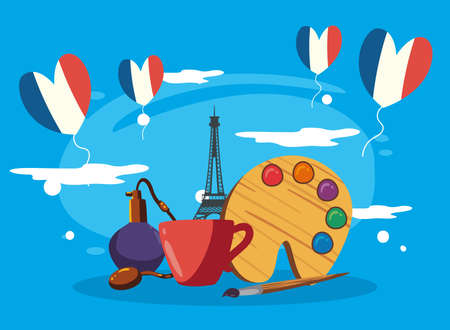 beautiful france invitationのイラスト素材