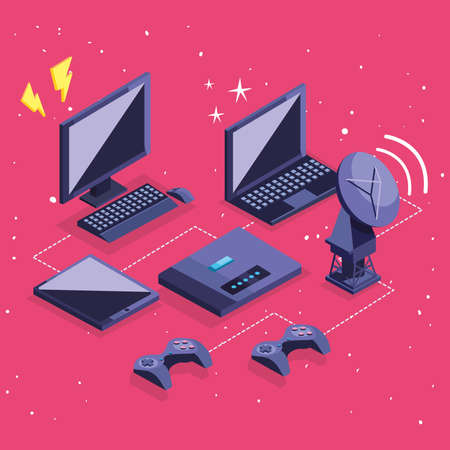 pretty connetion tech designのイラスト素材