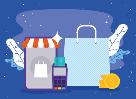 beautiful online store illustrationのイラスト素材