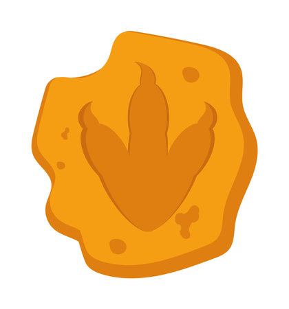 dinosaur footprint rockのイラスト素材