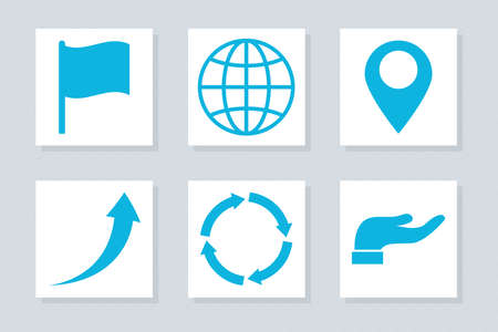 global and arrowsのイラスト素材