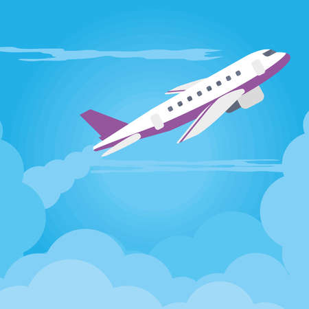 airplane in the skyのイラスト素材